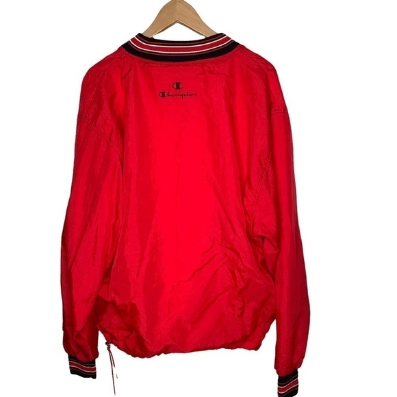 Vtg Champion Mens Pullover lined windbreaker size Large red patch - Picture 5 of 6